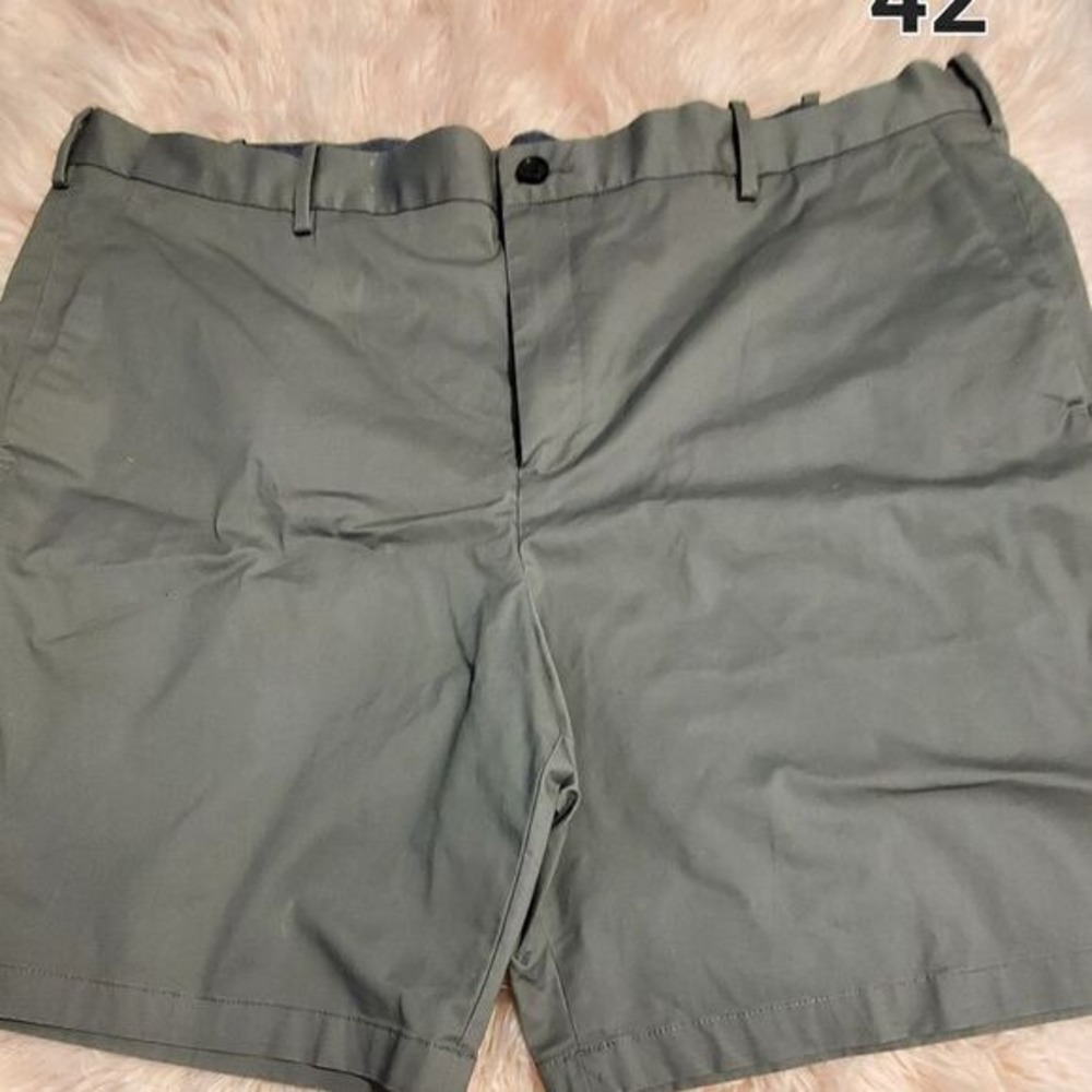 Perry Ellis Men's Gray The Resist Spill Chino Shorts‎ Size 42 Stretch